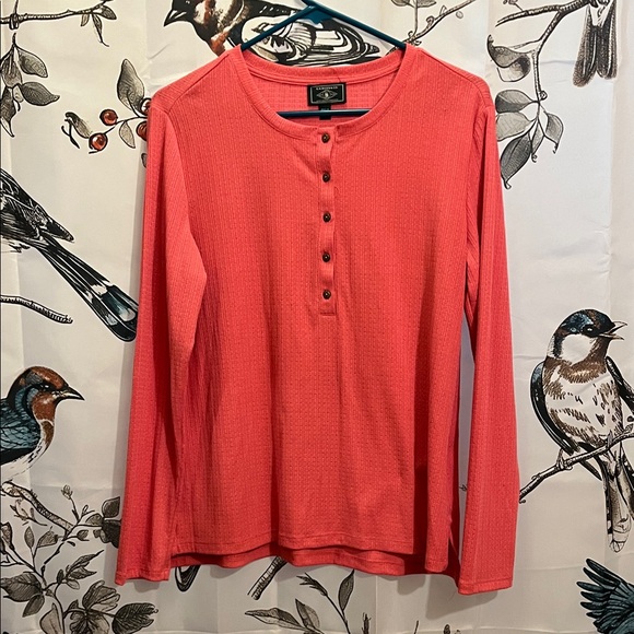 G.H. Bass & Co. Tops - G.H. Bass & Co. Vibrant Coral Long Sleeve Top NWOT